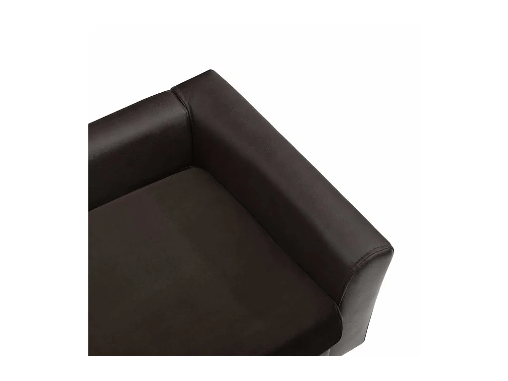 Canapé pour chien Marron 60x43x30 cm Peluche et similicuir