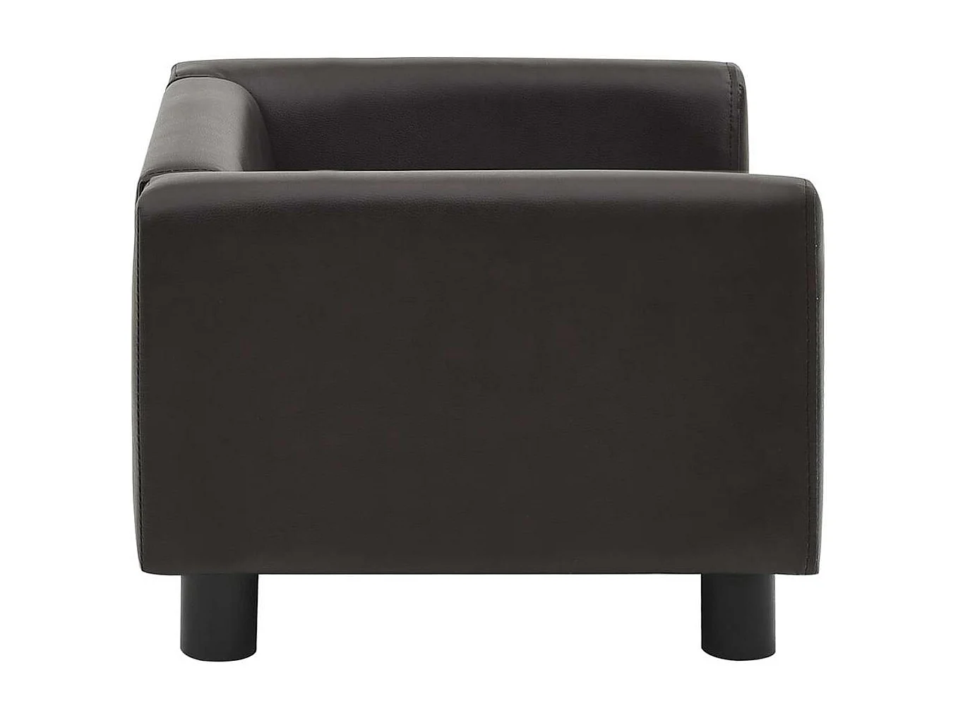 Hondenbank 60x43x30 cm pluche en kunstleer bruin