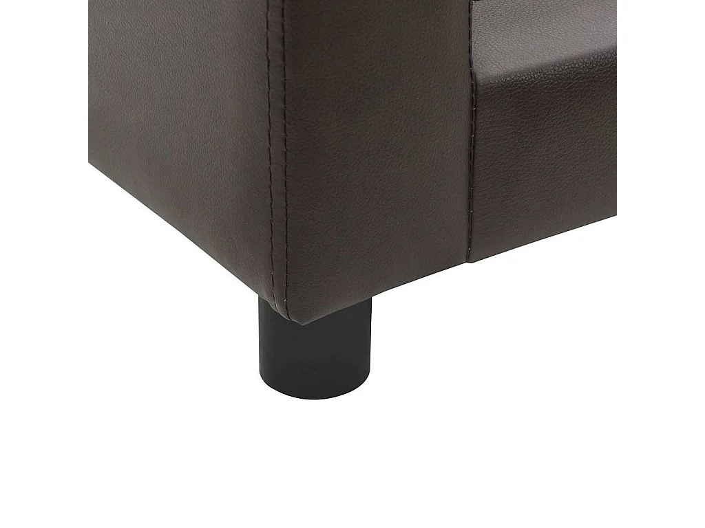 Hondenbank 60x43x30 cm pluche en kunstleer bruin