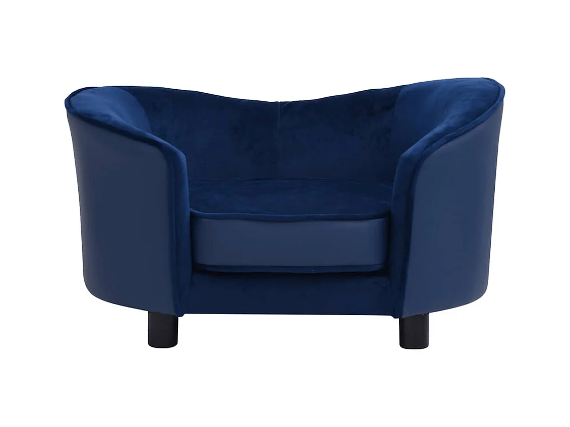 Canapé pour chien Bleu 69x49x40 cm Peluche et similicuir
