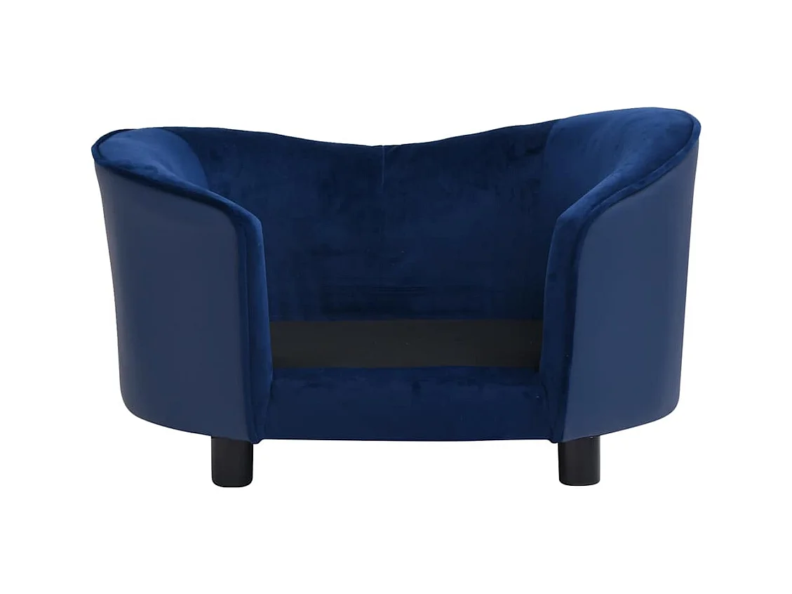 Canapé pour chien Bleu 69x49x40 cm Peluche et similicuir