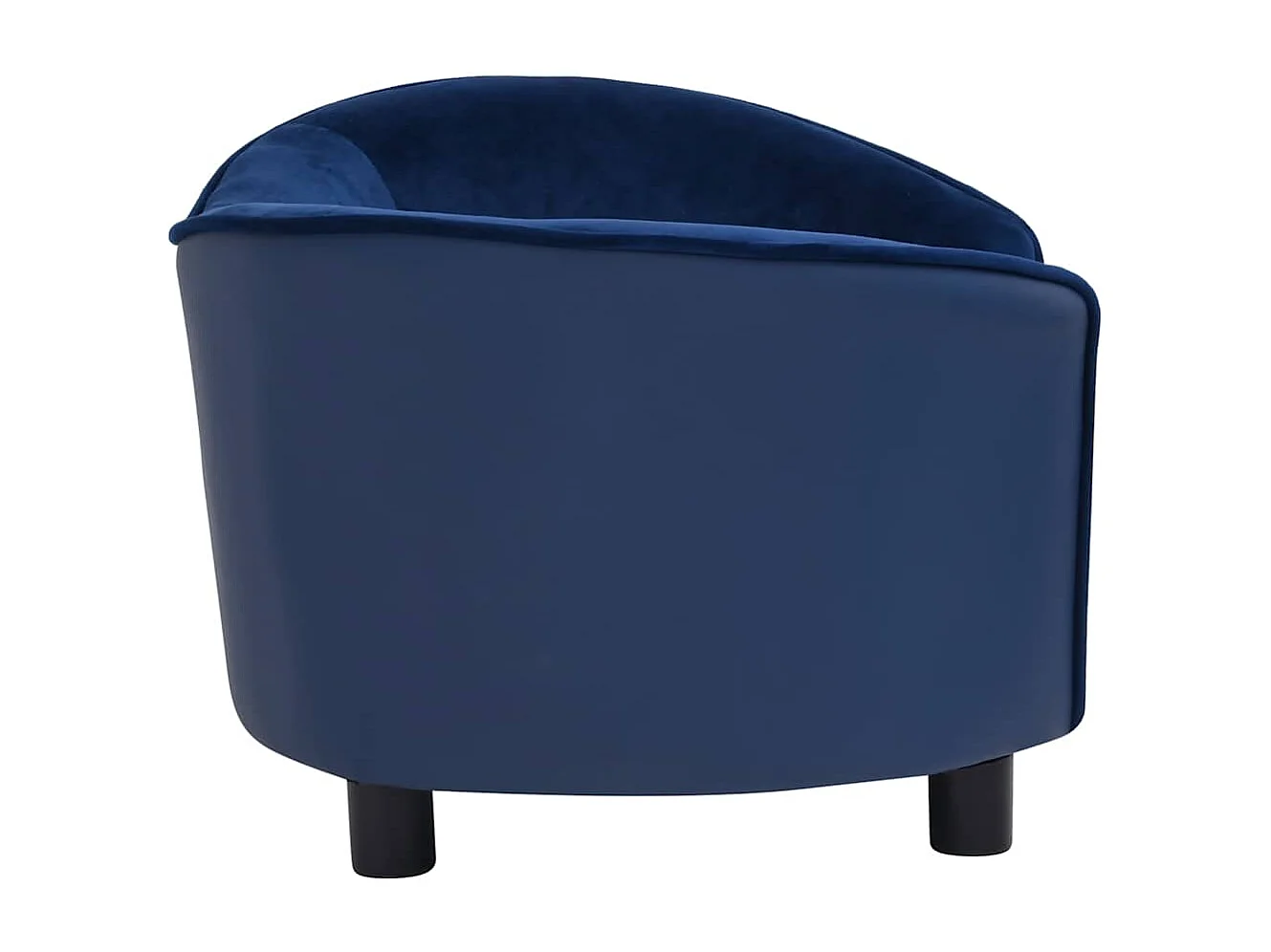 Hondenbank 69x49x40 cm pluche en kunstleer blauw