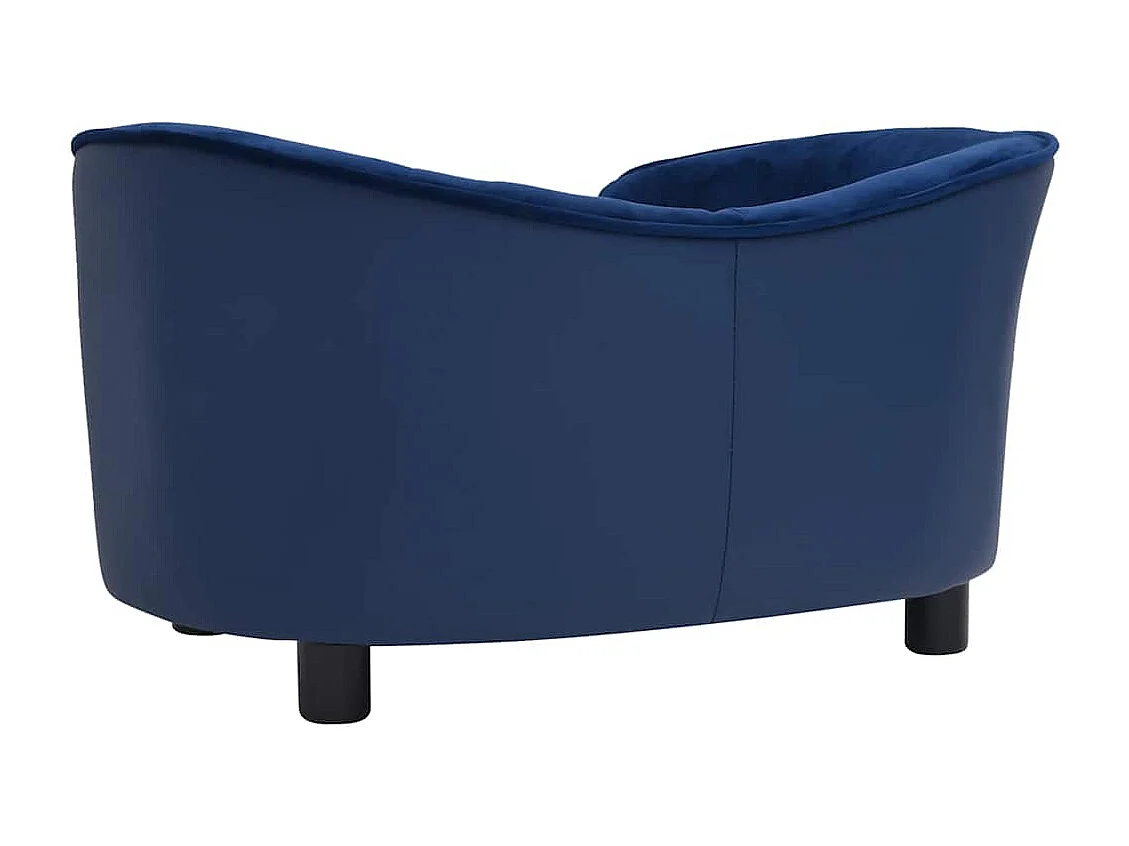 Hondenbank 69x49x40 cm pluche en kunstleer blauw