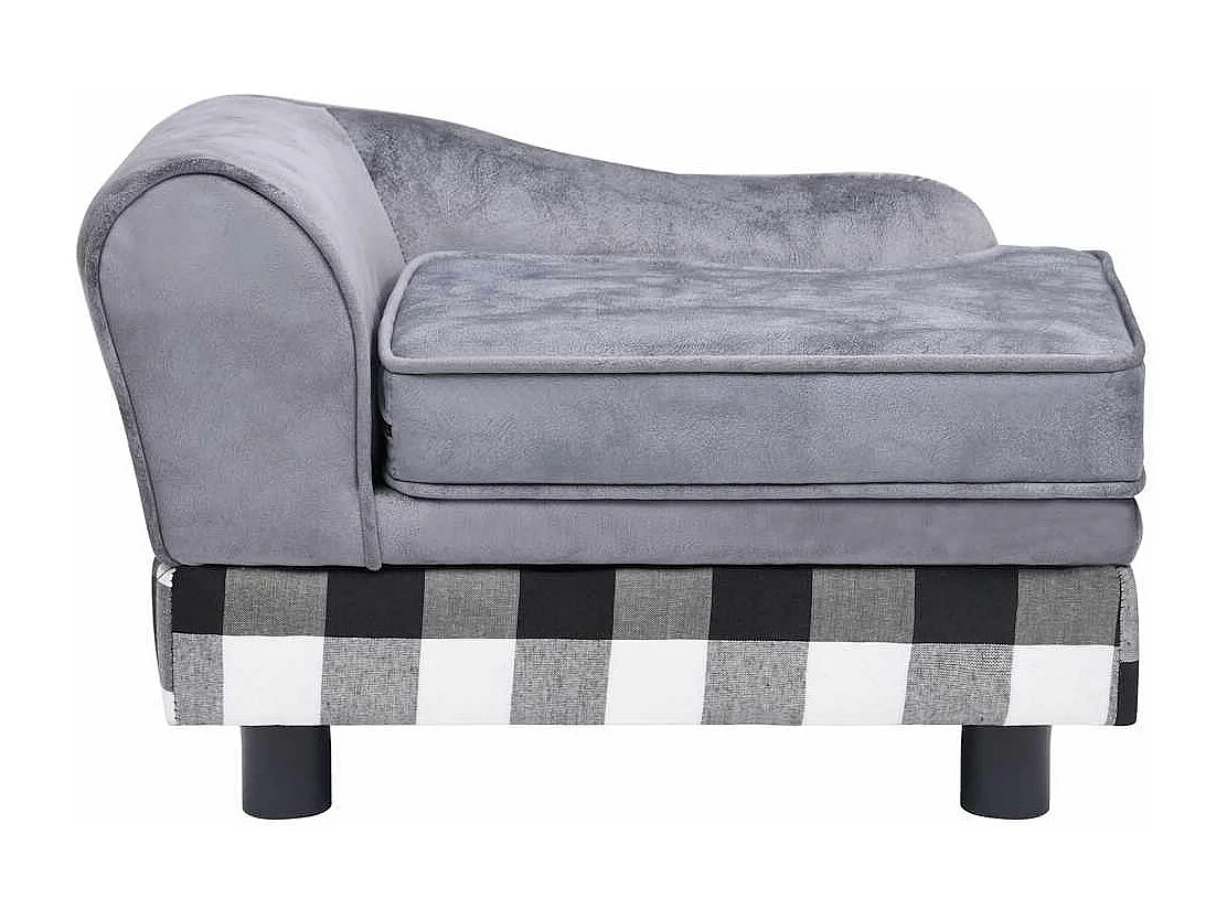 Sofá para cães 57x34x36 cm pelúcia cinzento