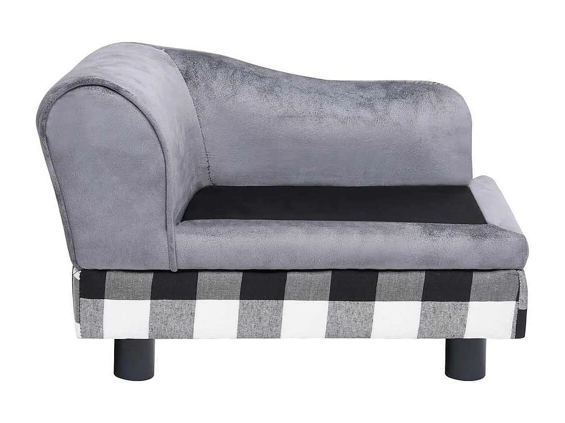 Sofá para cães 57x34x36 cm pelúcia cinzento