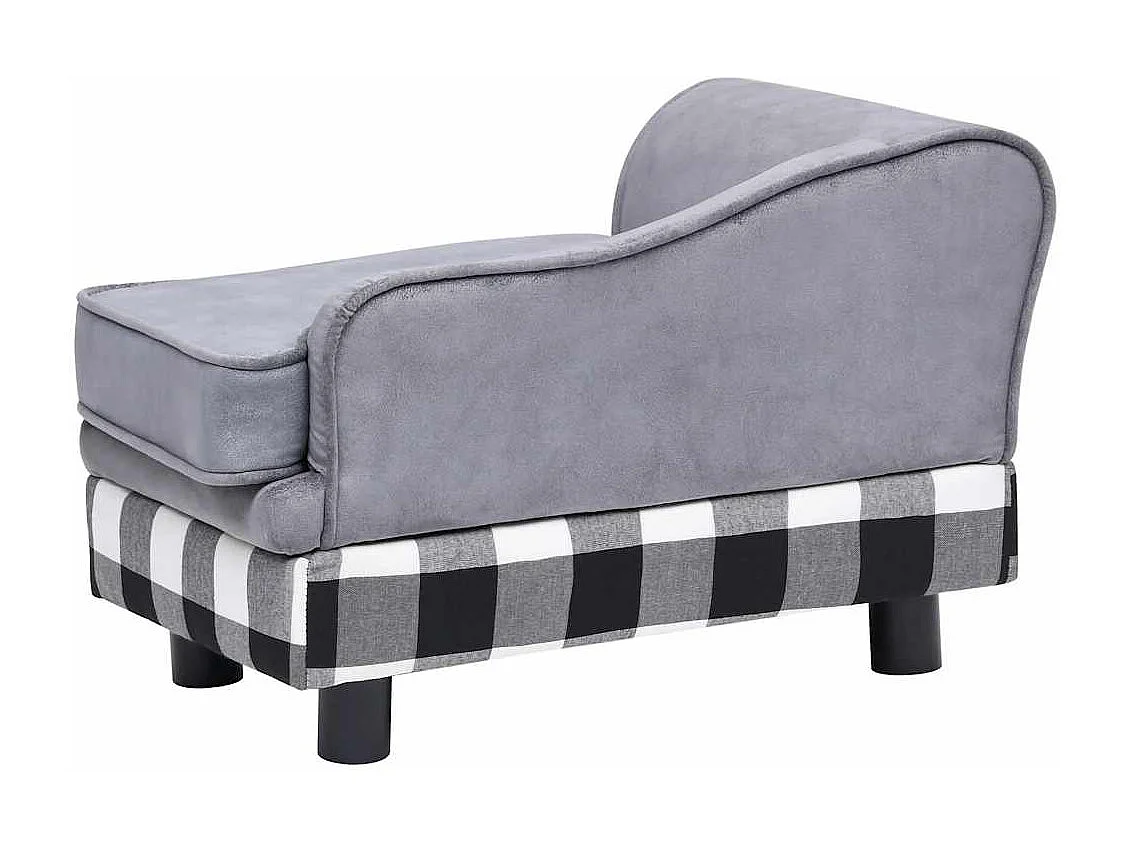 Sofá para cães 57x34x36 cm pelúcia cinzento