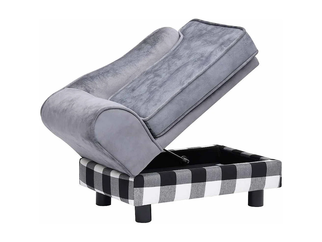 Sofá para cães 57x34x36 cm pelúcia cinzento