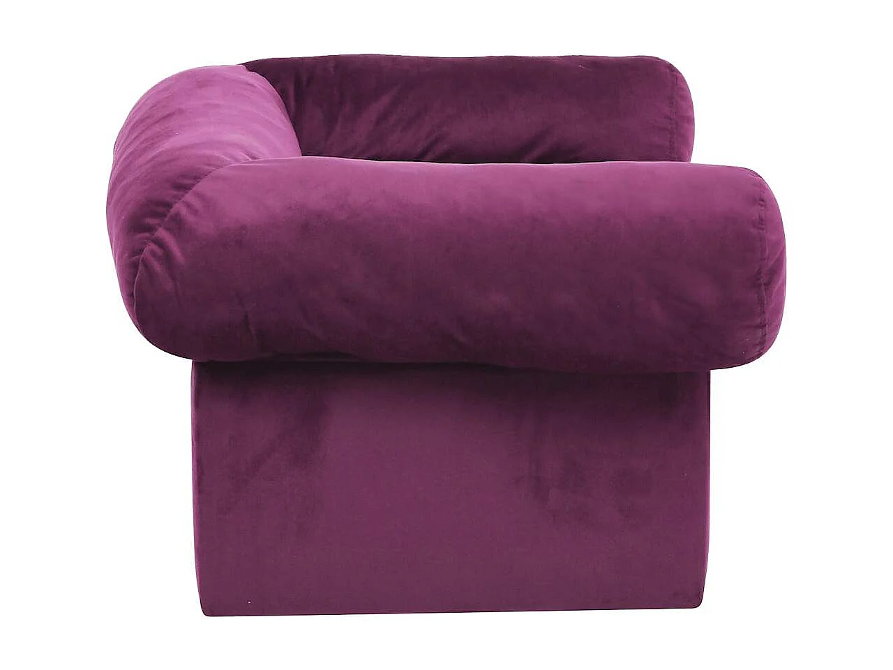 Hondenbank met lade 75x50x38 cm pluche bordeauxrood