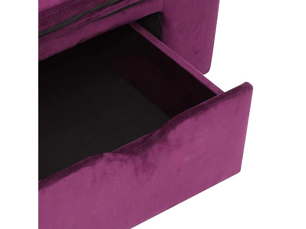 Hondenbank met lade 75x50x38 cm pluche bordeauxrood