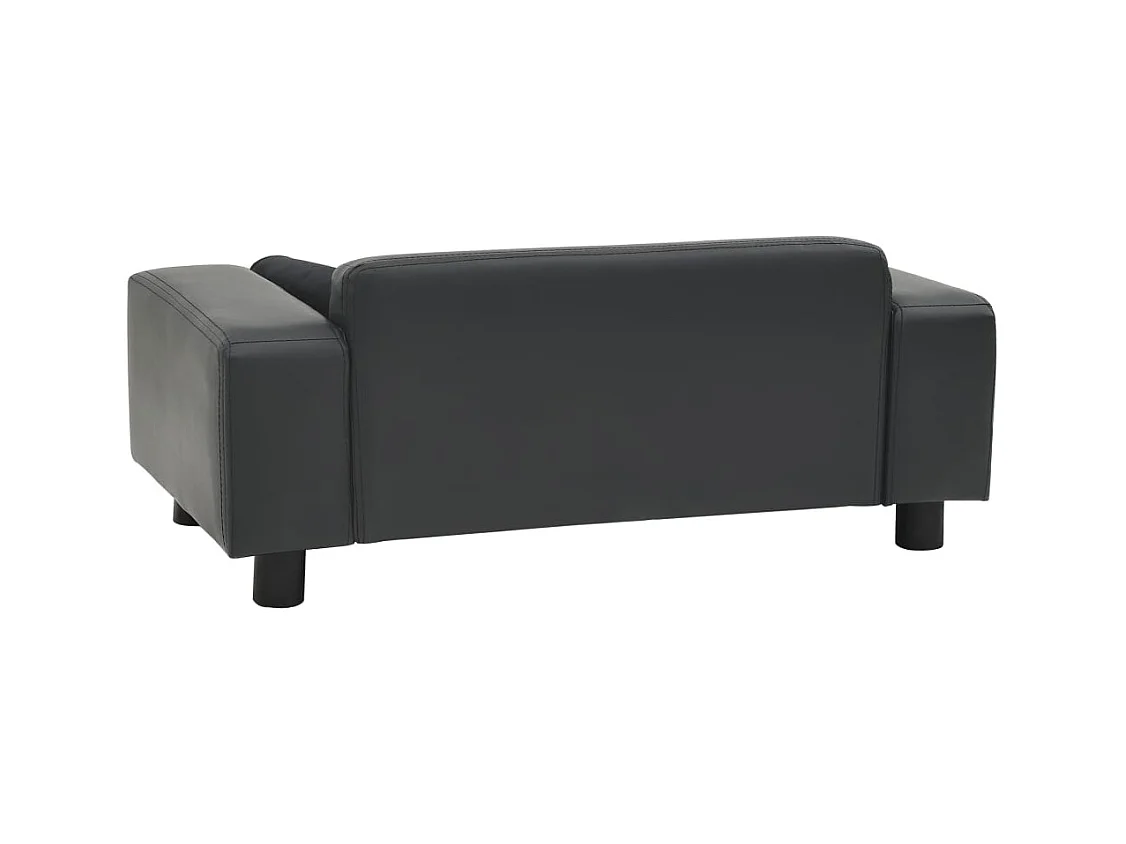 Canapé pour chien Gris foncé 81x43x31 cm Peluche et similicuir