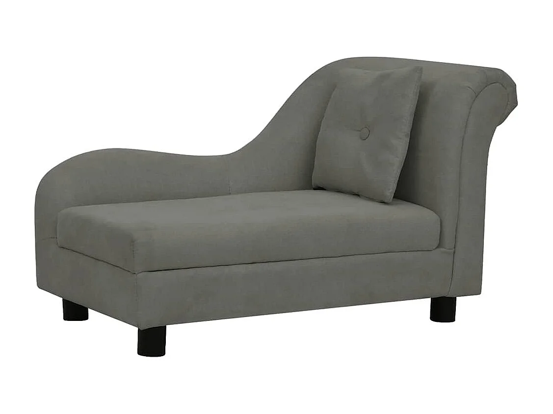 Sofá para perros con almohada gris oscuro felpa 83x44x44 cm