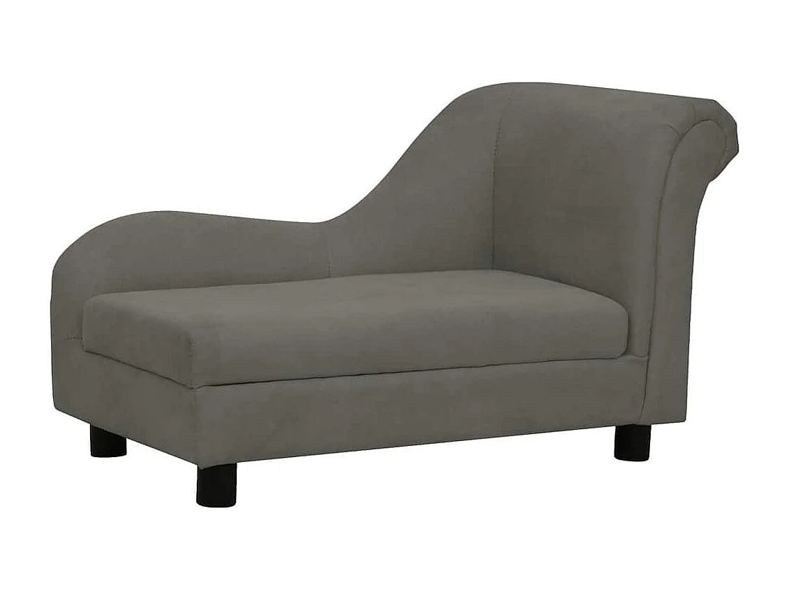 Sofá para perros con almohada gris oscuro felpa 83x44x44 cm