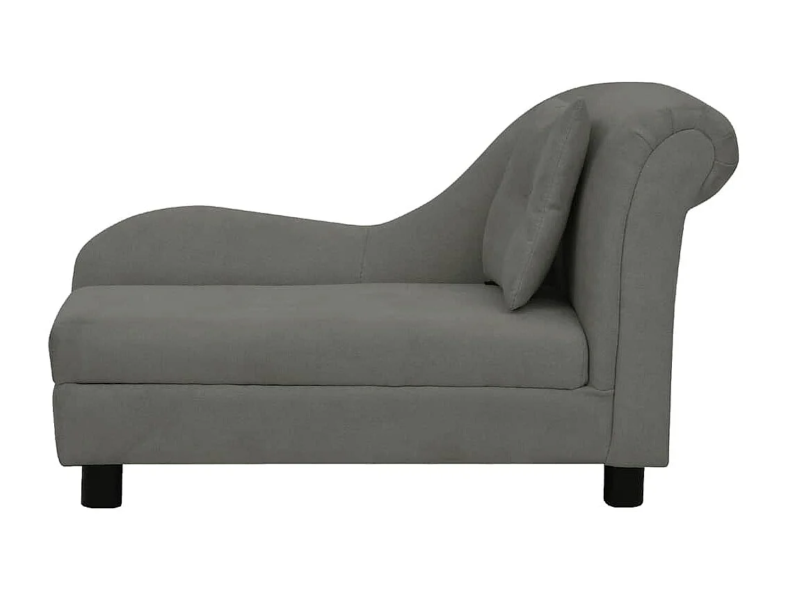 Sofá para perros con almohada gris oscuro felpa 83x44x44 cm