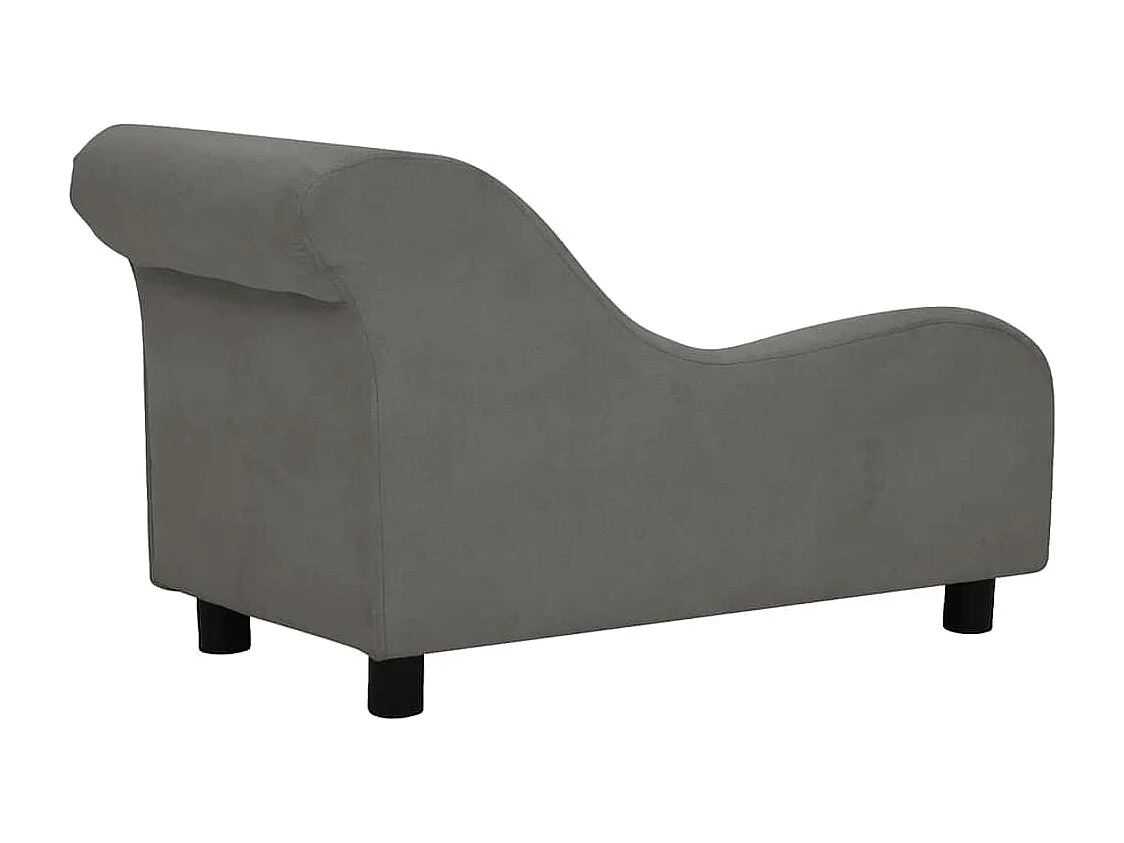 Sofá para perros con almohada gris oscuro felpa 83x44x44 cm