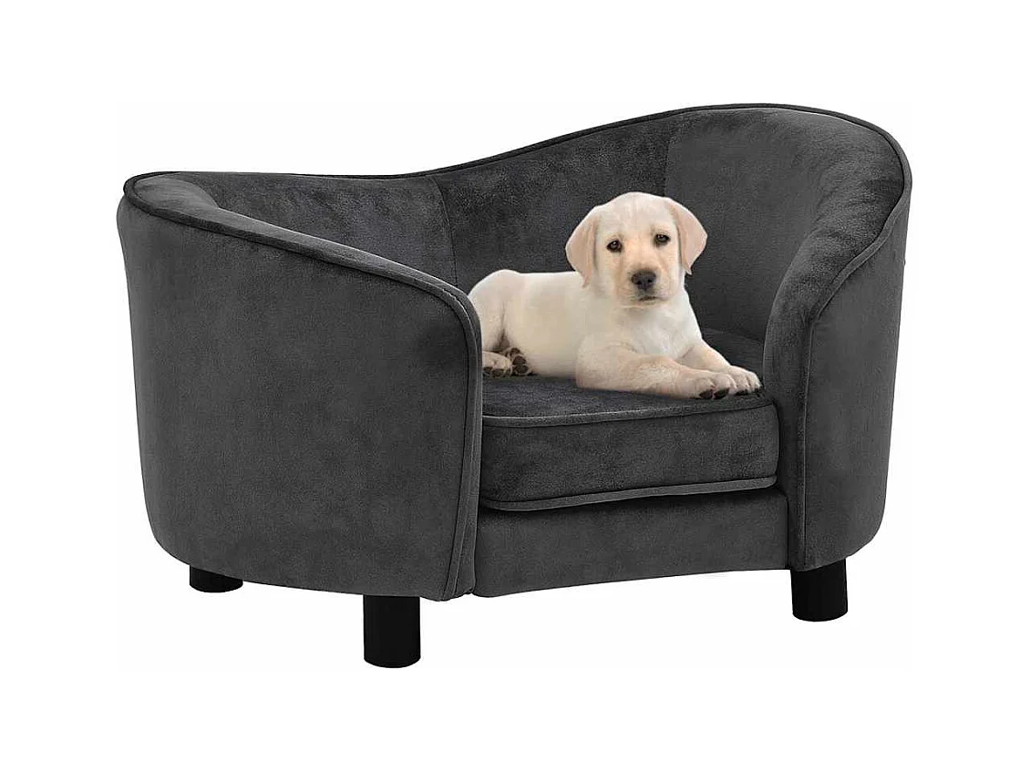 Canapé pour chien Gris foncé 69x49x40 cm Peluche