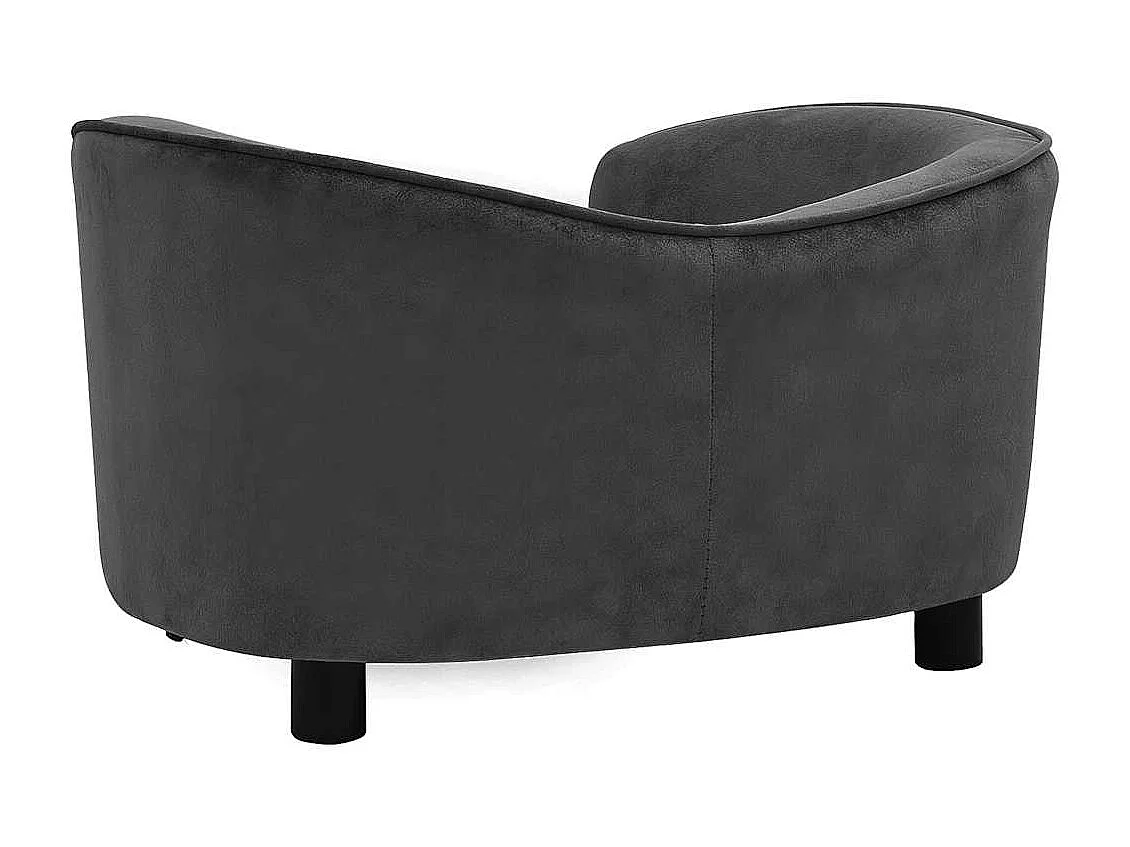 Sofá para perros felpa gris oscuro 69x49x40 cm