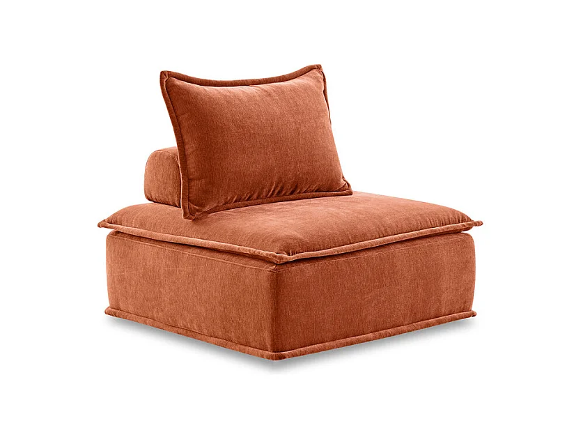 Chauffeuse tissu microfibre terracotta avec dossier amovible – LYS