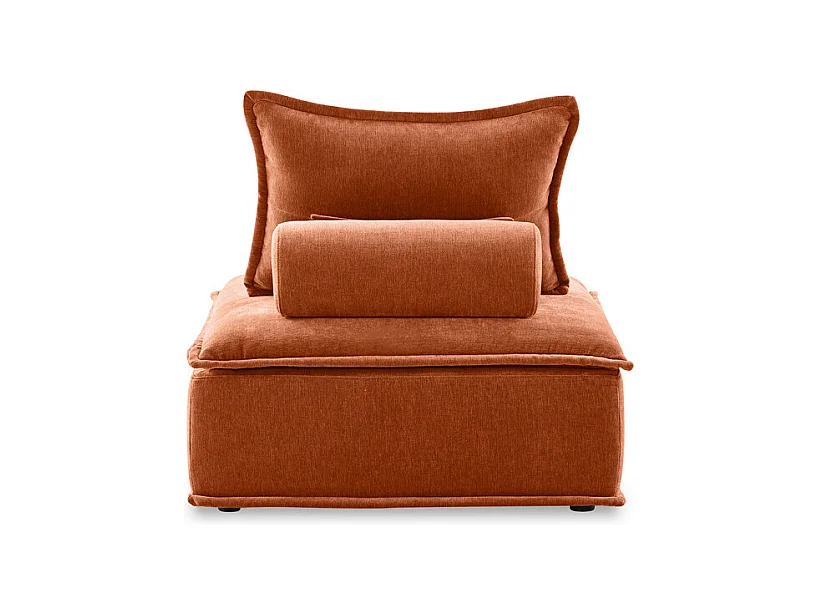 Chauffeuse tissu microfibre terracotta avec dossier amovible – LYS