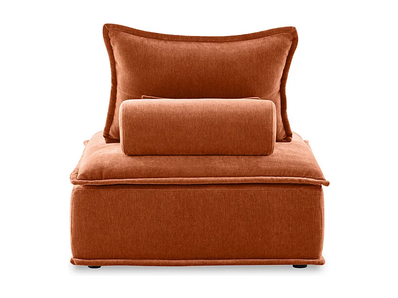 Chauffeuse tissu microfibre terracotta avec dossier amovible – LYS