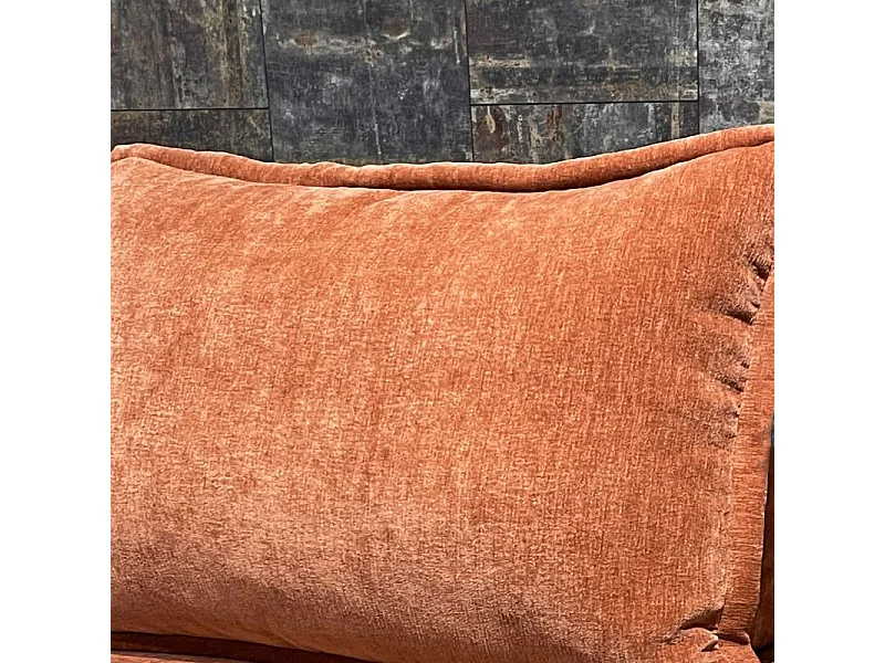 Chauffeuse tissu microfibre terracotta avec dossier amovible – LYS