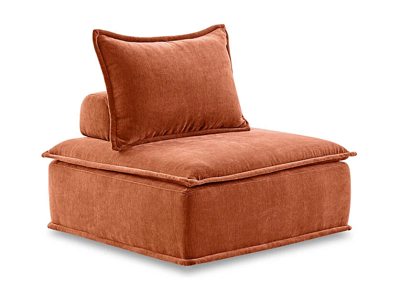 Chauffeuse tissu microfibre terracotta avec dossier amovible – LYS