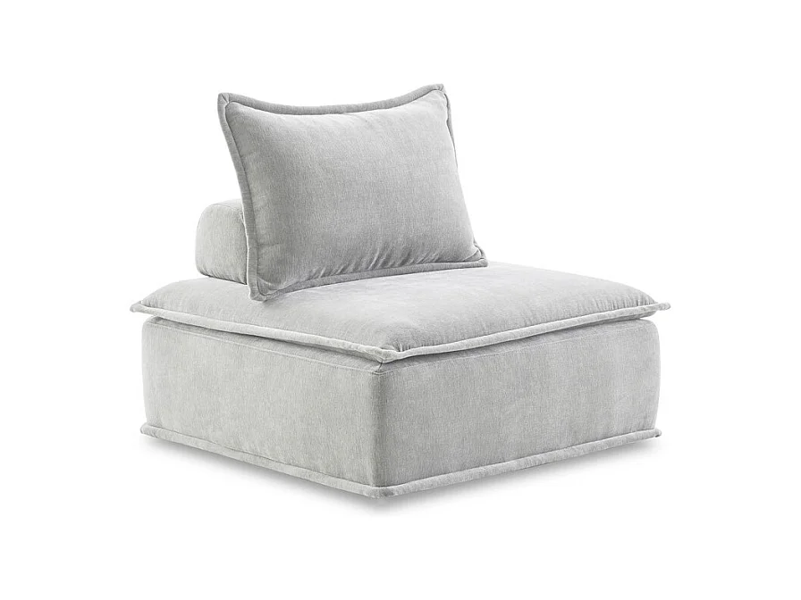 Chauffeuse tissu microfibre gris avec dossier amovible – LYS