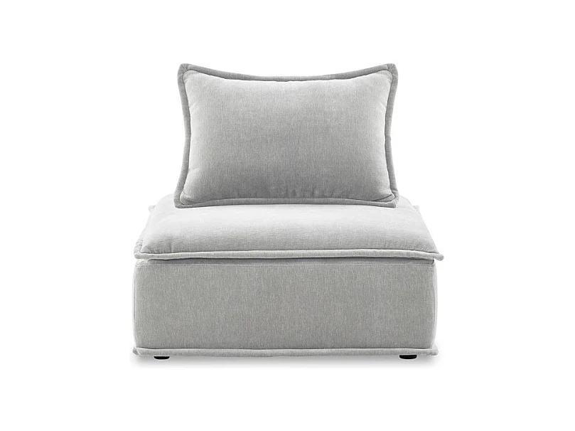Chauffeuse tissu microfibre gris avec dossier amovible – LYS