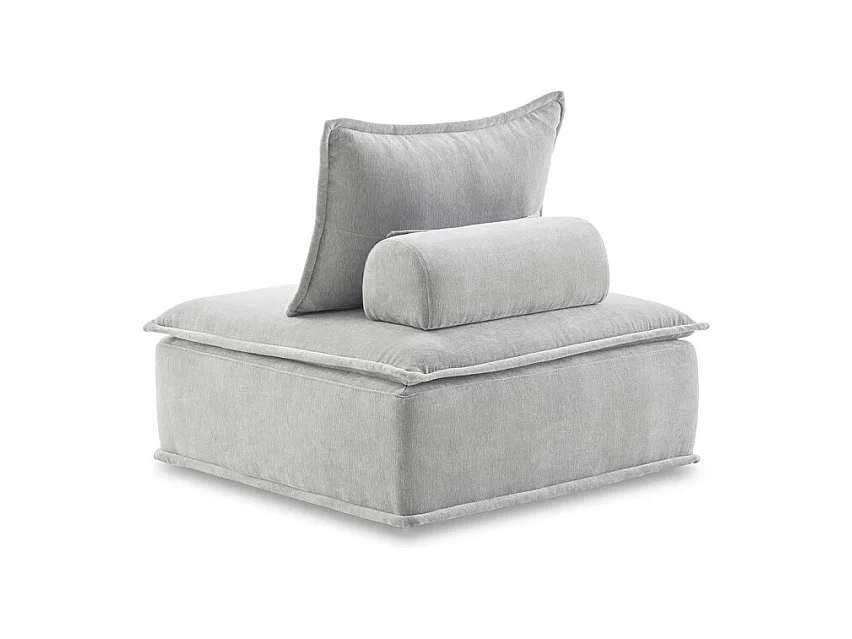 Chauffeuse tissu microfibre gris avec dossier amovible – LYS
