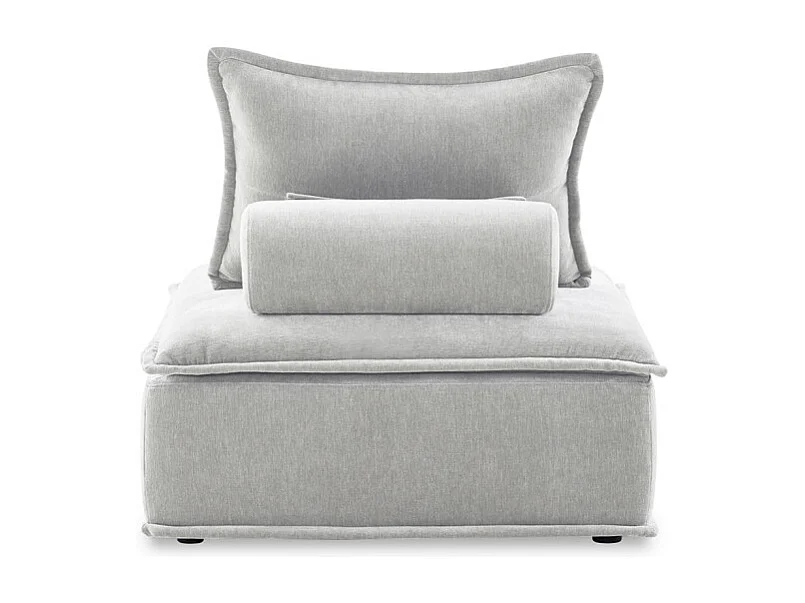 Chauffeuse tissu microfibre gris avec dossier amovible – LYS