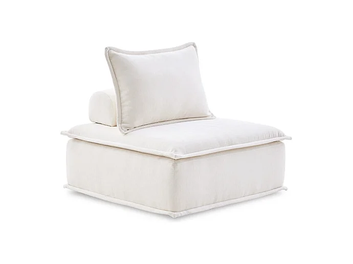 Chauffeuse tissu microfibre beige avec dossier amovible – LYS