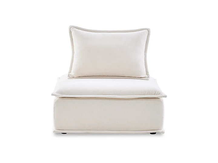 Chauffeuse tissu microfibre beige avec dossier amovible – LYS