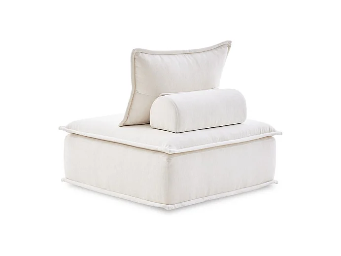 Chauffeuse tissu microfibre beige avec dossier amovible – LYS