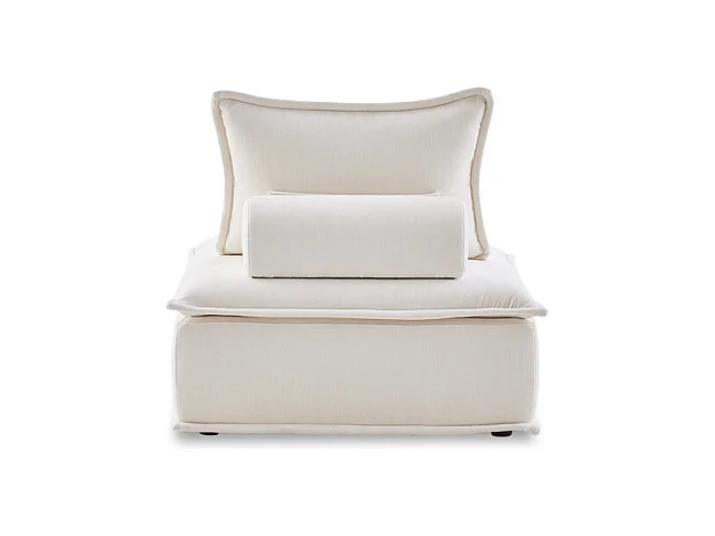 Chauffeuse tissu microfibre beige avec dossier amovible – LYS