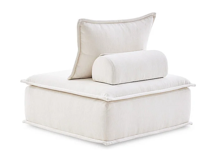 Chauffeuse tissu microfibre beige avec dossier amovible – LYS