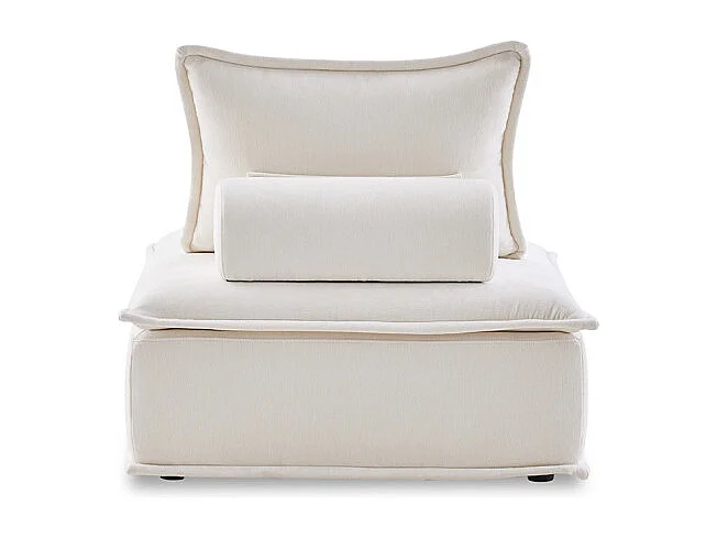 Chauffeuse tissu microfibre beige avec dossier amovible – LYS