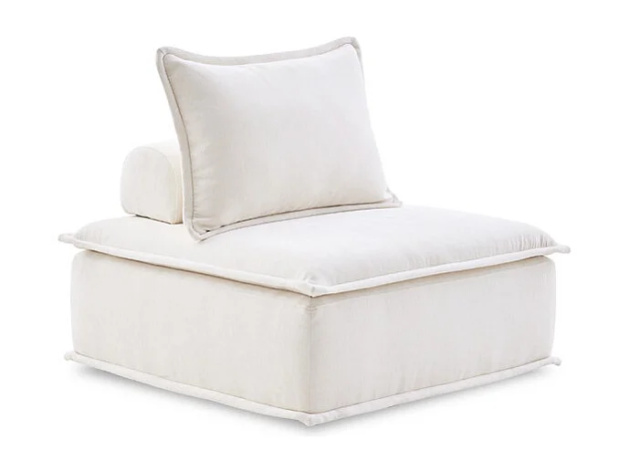 Chauffeuse tissu microfibre beige avec dossier amovible – LYS