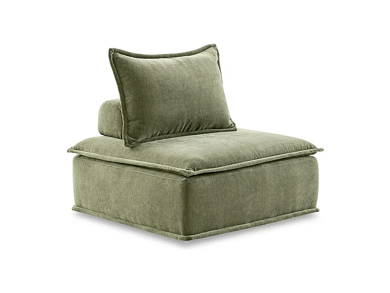 Chauffeuse tissu microfibre vert avec dossier amovible – LYS