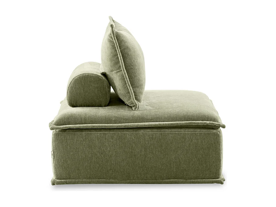 Chauffeuse tissu microfibre vert avec dossier amovible – LYS