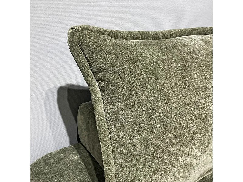 Chauffeuse tissu microfibre vert avec dossier amovible – LYS