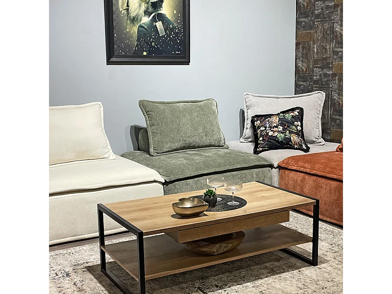 Chauffeuse tissu microfibre vert avec dossier amovible – LYS