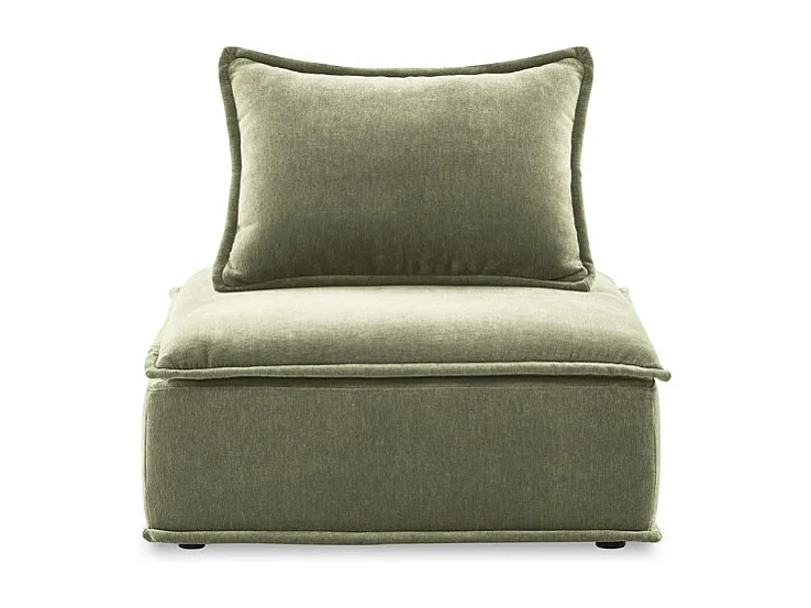 Chauffeuse tissu microfibre vert avec dossier amovible – LYS