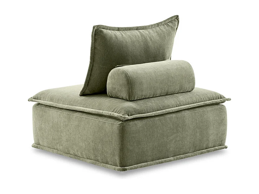 Chauffeuse tissu microfibre vert avec dossier amovible – LYS