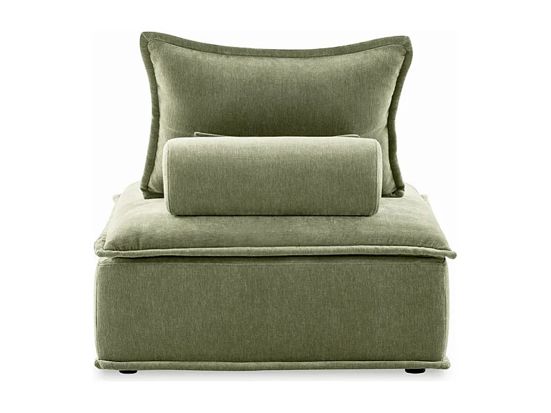 Chauffeuse tissu microfibre vert avec dossier amovible – LYS