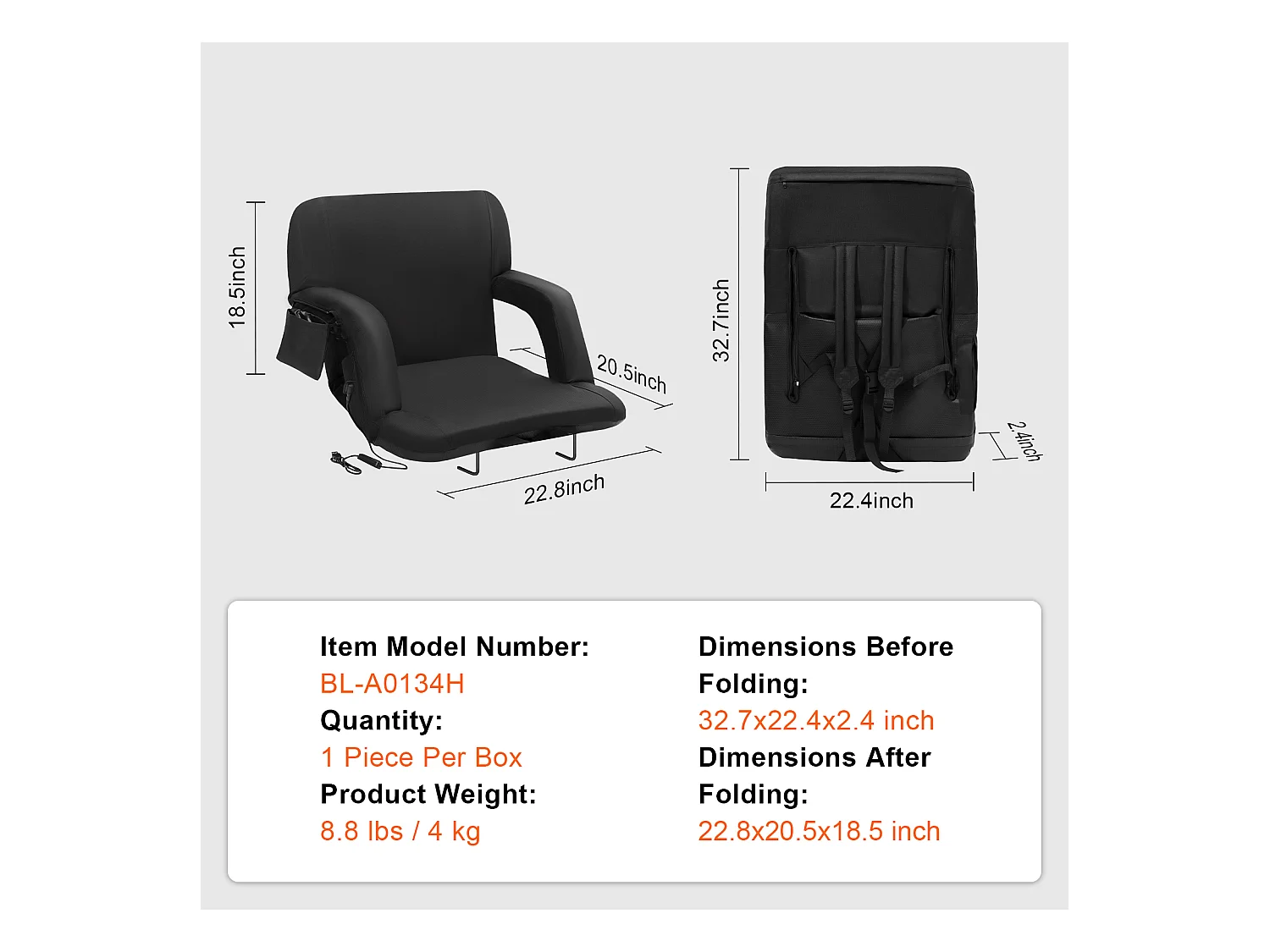 Chaise SucceBuy, Siège de Stade Chauffant Double - Portable, Inclinable, Support Dorsal, Idéal pour Diverses Sorties