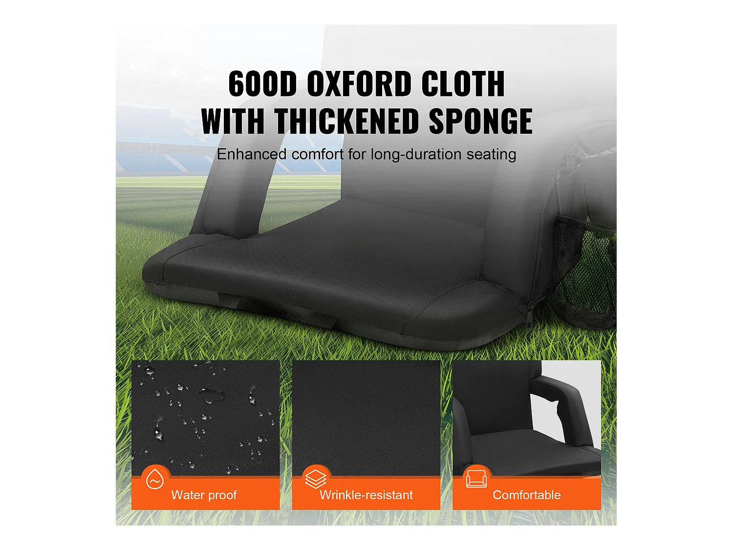 Chaise SucceBuy, Siège de Stade Chauffant Double - Portable, Inclinable, Support Dorsal, Idéal pour Diverses Sorties