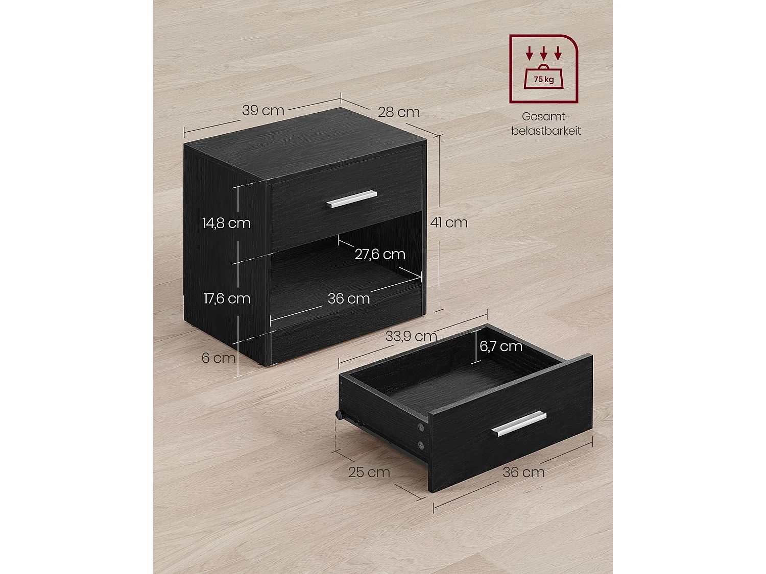 Set di 2 comodini Managua