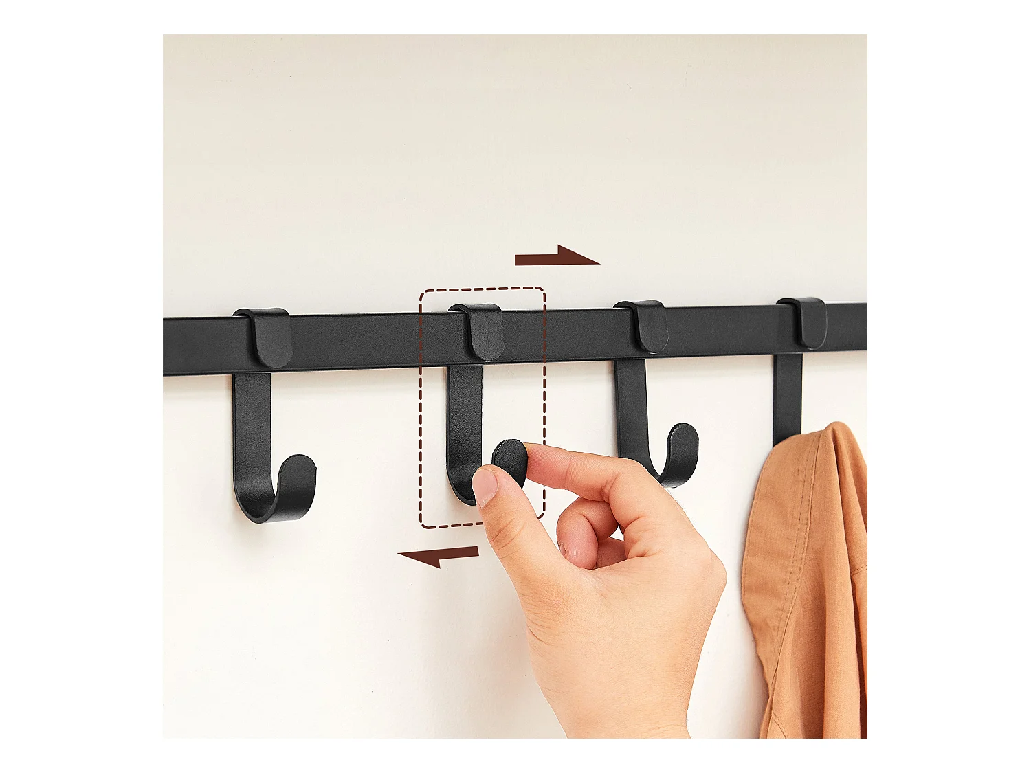 Wandgarderobe mit  abnehmbaren Haken