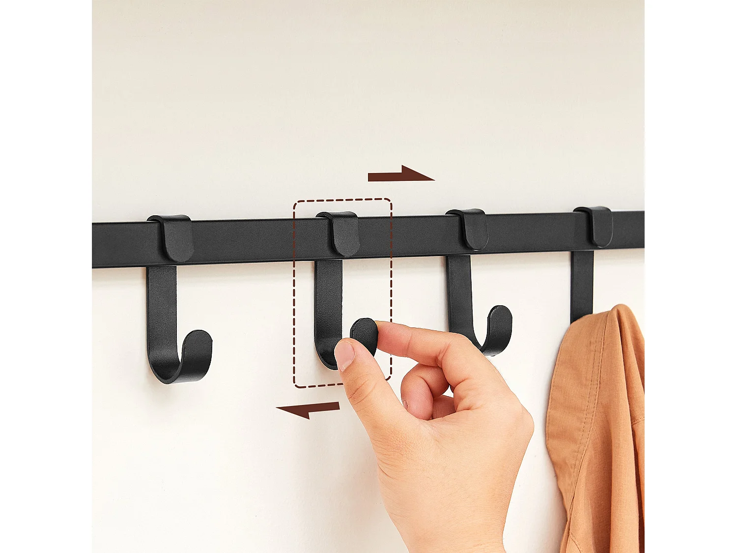 Wandgarderobe mit  abnehmbaren Haken