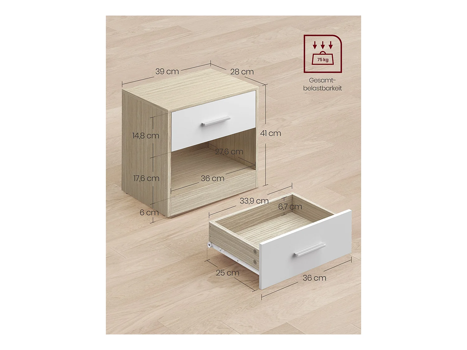 Nachttisch Managua 2er-Set