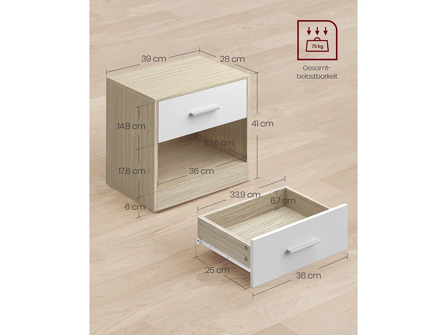 Set di 2 comodini Managua